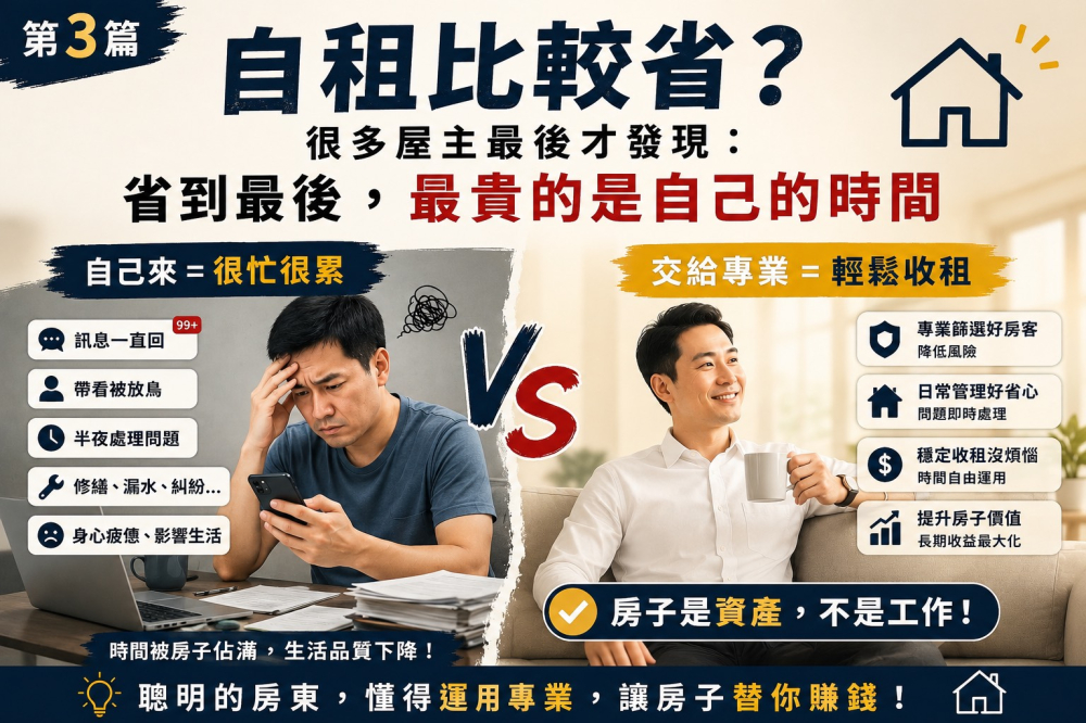 【自租房屋缺點】自己出租真的比較省？澔居品牌公寓李松濱顧問解析房東被忽略的時間與精神成本