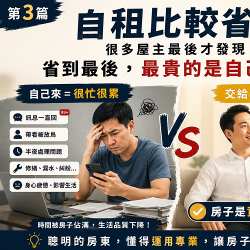 【自租房屋缺點】自己出租真的比較省？澔居品牌公寓李松濱顧問解析房東被忽略的時間與精神成本