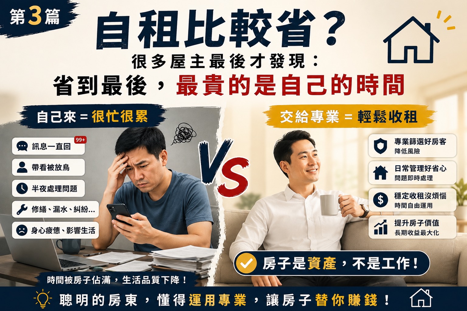 澔居品牌公寓李松濱顧問專業解析自租房屋缺點與時間成本，協助屋主透過租屋管理委託與包租代管活化資產。 
